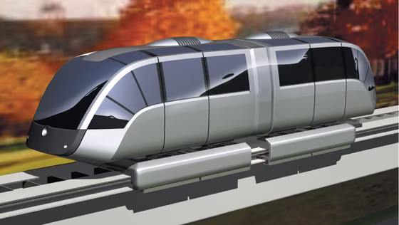 The magnetic levitating train, or "maglev," can travel at up to 310 mph,&nbsp;and could compete with commercial airplanes, which cruise at about 550 mph.